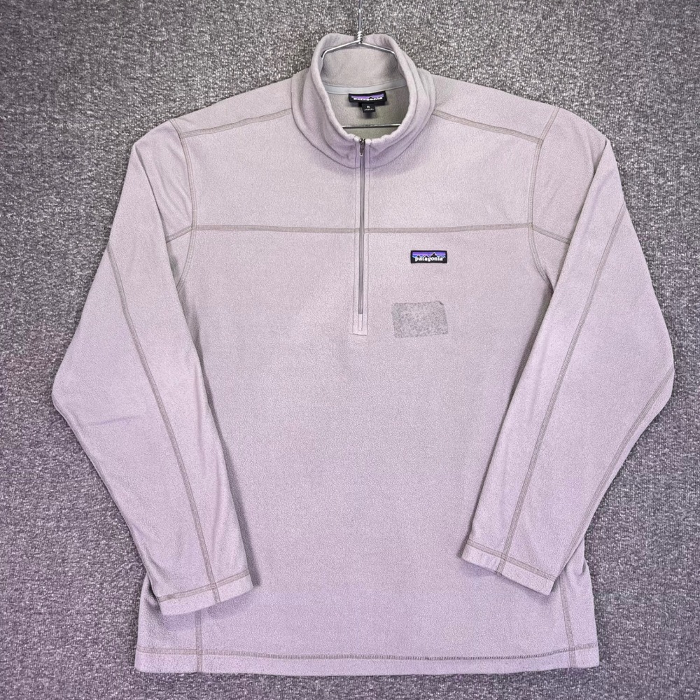 Patagonia Fleece Pullover Mens XL Grey Micro D 1/4 Zip Outdoor Layer 26176